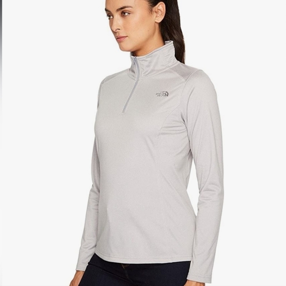 THE NORTH FACE Tech Glacier 1/4 Zip Fleece Women's Sz L Light Gray